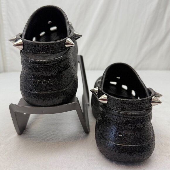 Crocs Platform Sandals Spikes Black w/Spike & Other Croc Charms - Picture 2 of 10